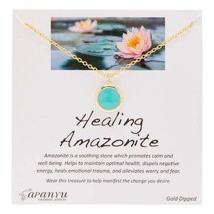Amazonite Healing 14k Gold-Plated Pendant Necklace